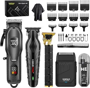 Hair Clippers for Men, Cordless Barber Hair Cutting Kit & Beard Trimmer Set