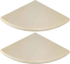 2 Pcs Beige Marble Corner Shower Shelf for Bathroom, 9inch Marble Corner Shelves for Bathroom Wall Mounted Both Side Polished