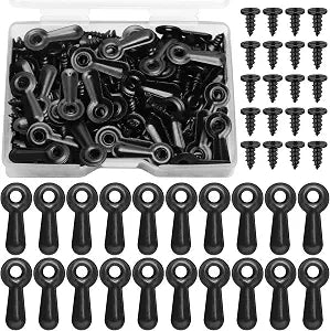 100 Pcs Black Turn Button Fasteners for Picture Frame Backing with Screws