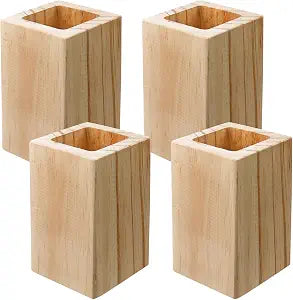 Semetall Wood Bed Risers (Rise up 4 Inch/10cm) Fit 2"2",Set of 4