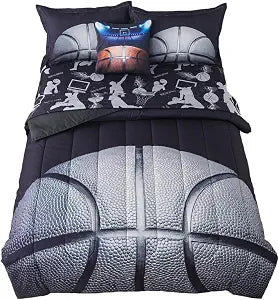 ADASMILE A & S Kids Basketball Comforter Set Full Size Sports Bedding Sets for Boys Teens 6 Pieces Bed in A Bag Gaming Theme Quilt Set with Ball Sport Sheets and Pillowcases Home Decor