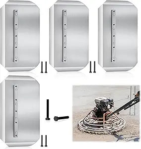 4 Pcs Trowel Blades 8" x 14" Stainless Steel Combination Blade Fits 34-36" Machines for Concrete Masonry Refinishing