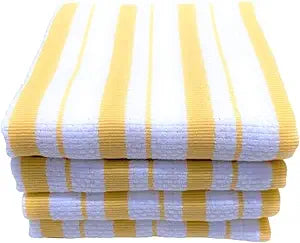 Williams Sonoma Classic Stripe Kitchen Dish Towels, Set of 4 (Lemon Yellow)