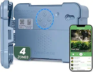 Indoor/Outdoor Smart Sprinkler Controller, ET Automatic Watering Irrigation Controller,2.4GHz WiFi, Ultra Water Saving via Rain/Freeze/Wind/Saturation Skip, App Remote Control & Fault Alerts