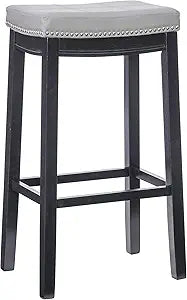 Linon Home Dcor Kingston Gray Bar Stool, Black