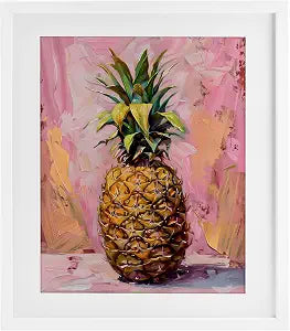 Pineapple Bliss Tropical Still Life, 13 x 16 Inch Framed Print Under Glass