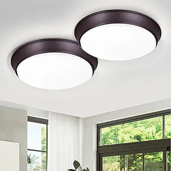 2PACK LED Flush Mount Ceiling Light Fixtures Oil Rubbed Bronze, 13Inch 36W Dimmable & 2700K-6500K 5CCT Adjustable LED Ceiling Lights, 4000LM Modern LED Lamp for Kitchen, Bedroom, Porch, Hallway