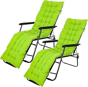 Bucherry 67 x 19 Inch Chaise Lounge Cushions Soft Lounge Chair Cushion Gravity Chair Cushion Sofa Lawn Furniture Cushion Pad with 6 Tie for Outdoor Indoor Patio Home Without Headrest (Green,2 Pcs)