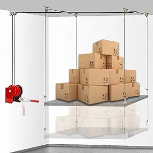 Overhead Garage Storage Lift Hoist, Heavy-Duty Ceiling Mounted Garage Storage Lift System for Organization, Without Deck