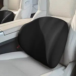 BEBAS Lumbar Support Pillow for Car & Office Chair - Ergonomic Memory Foam Back Cushion for Lower Back Pain Relief, Back Support, Removable Washable Cover, Ideal for Driving, Work, Travel - Black
