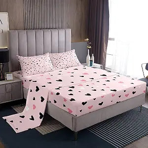 Feelyou Heart Bed Sheets Set Full Size for Kids Boys Girls Deep Pocket