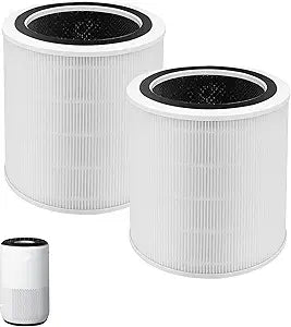 Core 400S Replacement Filter for LEVOIT Core 400S, Core 400S-P Smart Air Purifier, Core 400S-RF (LRF-C401S-WUS), 3-IN-1 True HEPA and Activated Carbon Filter, 2 Pack, White