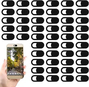 100 Pcs Webcam Cover Slide, 0.023 Inch Black Ultra-Thin Universal Laptop Camera Cover Slide for Laptop, Computer, Phone Protect Your Privacy and Security