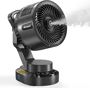 SonicChill Portable Misting Fan with VacAero FineMist, 20000mAh Battery 75H Max Runtime, 600ml Tank, Instant Cools 10┬░F at 5ft, 90┬░Oscillation & Tilt, Indoor Outdoor Garage RV Stadium Beach Essentials
