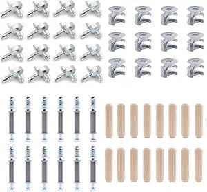 ReplacementScrews Billy Bookshelf Hardware Kit Compatible with IKEA (131372, 119081, 101351, 118331) - All Cams, Dowels & Pins/Pegs Needed for Assembly