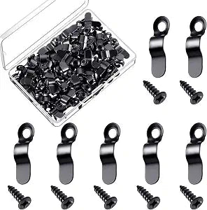 Hotop 50 Sets Picture Frame Turn Buttons, Metal Backing Clips with Screws