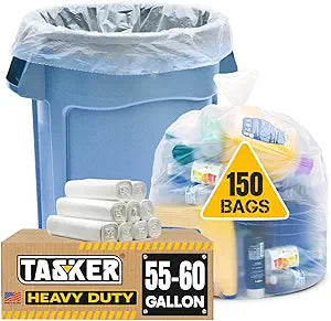 55-60 Gallon Trash Bags Heavy Duty, (MegaValue Pack 150 COUNT) Extra Large Clear 50-60 Garbage Bags, Bulk Trash Liners Perfect for Recycling, Office, Waste, Storage Use