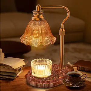 Flower Candle Warmer Lamp with Timer & 4-Level Dimmer, Adjustable Height