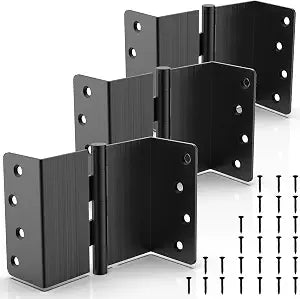 KOLET Offset Door Hinges, 4 Inches, 1/4" Radius Corner Matte Black, 3 Packs
