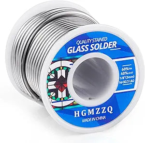 60/40 solder for stained glass,Industrial grade Solder for Glass Artisans,Dia 3mm (0.125") 1LB(1)