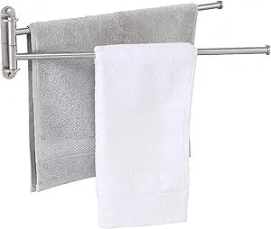 KES 19.5-Inch Bathroom Towel Rack, Swivel Towel Rack 2-Arm, Swing Out Double Towel Bar Wall Mounted, SUS304 Stainless Steel Brushed Finish, A2103S2L50-2