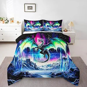 Feelyou Kids Dragon Comforter Set Twin Size Boys Girls