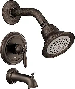 Moen Brantford Oil-Rubbed Bronze Posi-Temp Pressure Balancing Eco-Performance Bathtub Shower Trim Kit with Traditional Showerhead, Shower Handle, Arm, Tub Spout (Valve Required), T2153EPORB