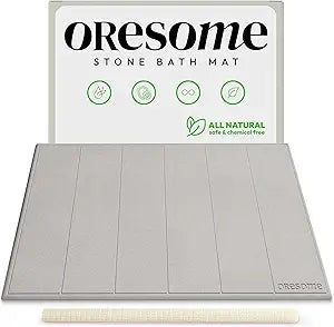 Luxury Quick Dry Stone Bath Mat, Minimalist Easy to Clean Diatomaceous Earth Mat, Super Absorbent Stone Bath Mats for Bathroom and Shower, Water-Absorbing Tapete de Piedra para Bao (1 Pack)