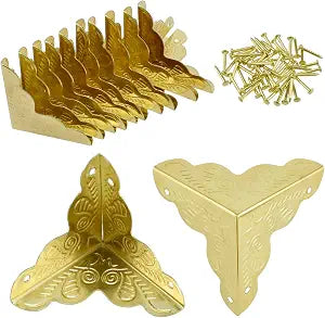 SDTC Tech 12 Pack Furniture Corner Protector 1" x 1" Antique Gold