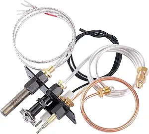 10002264 Natural Gas Pilot Assembly, SRV10002264 NG 3 Way Pilot with Thermocouple Thermopile Replacement Kits compatible with Majestic, Temco, Vermont Castings Dutchwest Fireplace and Gas Stoves