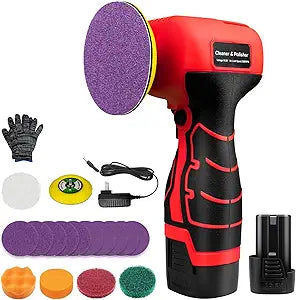 Cordless Sander, 3" Palm Sander with 16.8V 3.0Ah Li-ion Battery, 3500RPM Mini Polisher, 19 Accessories Sanders Tool for Sanding/Polishing/Waxing/Cleaning