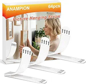 Large Picture Hanging Strips Heavy Duty, 32 Pairs(64 Strips)
