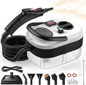 2500W Handheld Steam Cleaner for Home, 6-Level High Pressure Steam Gun, Steam Machine w/40.6oz Tank, Portable Car Steamer for Auto Detailing & Cleaning, Car, Floor, Furniture, Tile Grout, Wall