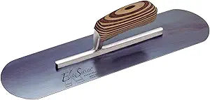 Kraft Tool CFE277B Elite Series Five Star Blue Steel Pool Trowel with Wood Handle, 14 x 4-Inch