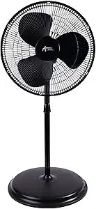 Alera 16" 3-Speed Oscillating Pedestal Stand Fan, Metal, Plastic, Black