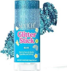 SEVICH Teal Glitter Stick for Hair, Face & Body 15g Blue