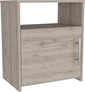 Tuhome Nordico Nightstand with Spacious Lower Cabinet, Open Shelf Storage, Modern Superior Top Surface, Sleek Contemporary Design, Functional Bedside Organizer for Books, Essentials, Lamps, and D