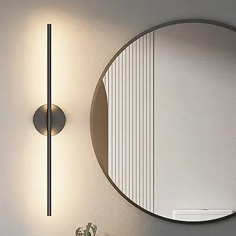 Black Wall Sconce for Bathroom 28In Hardwired Vanity Light Fixture 3000K Indoor Bathroom Sconce Over Mirror 360 Rotate for Living Room