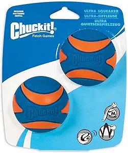 Chuckit! 6 Pack of Ultra Squeaker Ball Dog Toys, Medium, Whistles When Thrown