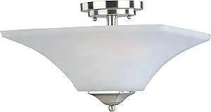 Maxim Lighting Aurora 2-Light Flush Mount | Satin Nickel Steel Finish | Contemporary Indoor Light Fixture | Ideal for Bedrooms, Hallways & Entryways | Dimmable | Home Decor Ceiling Fixture | 20091FTSN