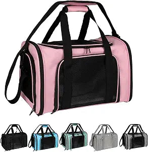 Top tasta Dog Cat Carrier Pet Carriers for Large Cats Small Dogs Carrier Soft Sided Puppy up to 25Lbs Dog Carrier Portable Foldable Dog Cat Travel Carrier (Large-Pink-20 * 13 * 13)