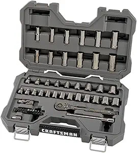 CRAFTSMAN OVERDRIVE 49-Piece Gunmetal Chrome Mechanics Tool Set, Standard SAE/Metric Socket Set, with Hard Case (CMMT99049L)