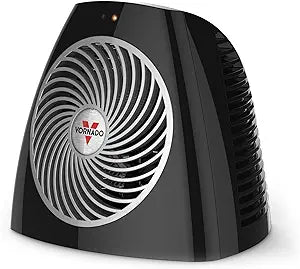 Vornado VH202 (2025) Personal Space Heater, Advanced Safety Features, 2 Heat Settings, Direct Heating, Fan Only Setting, Cool-Touch Exterior, Signature Vortex Heat Circulation, Gentle Heating, Black
