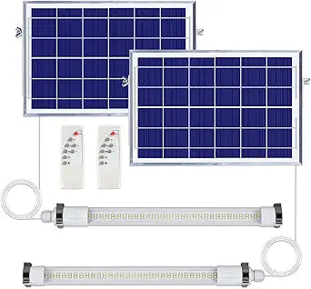 MEIHONG 2 Pack Solar Chicken Coop Lights with Timer | Dimmable LED, Solar Shed Lights, IP66 Waterproof & 16.4ft Cord | with Dusk to Dawn Sensor | Hanging Ceiling Light for Poultry Farms, Coops