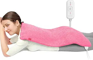 Comfytemp Extra Large Heating Pad for Back & Period, 33''x 17'' Electric Heating Pads for Neck/Shoulder, FSA Eligible Electric Throw, Mothers Day Gifts for Mom Women, Washable, Auto Shut Off, Pink