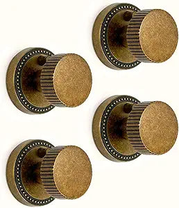 Asidrama 4 Pack Antique Brass Privacy Door Knobs with Lock, Vintage Door Handles with Antique Brass Door Knobs Interior for Bedroom or Bathroom, Heavy Duty Door Lever for Left Right Sided Doors