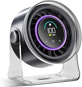 FRONTSUN Portable Desk Fan,Quiet Fan for Bedroom,Portable Fan withTurbo Airflow,Fans with 100 Speeds Digital Display, 360 Tilt,Rechargeable Battery Powered Fan,Small Fan for Home