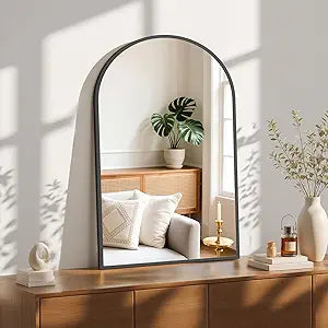 Sweetcrispy 24"x36.5" Arched Black Bathroom Mirrors for Wall, Bathroom Mirrors for Over Sink, Modern Wall Mirrors Arch Decorative for Bathroom, Entryway, Bedroom, Vanity