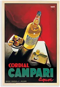 Vintage Liquor Still Life Print, 13 x 19 Inch Mounted Print on Wall Plaque