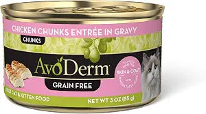 AvoDerm Natural Chicken Chunks Entre in Gravy - Grain Free Wet Canned Cat Food